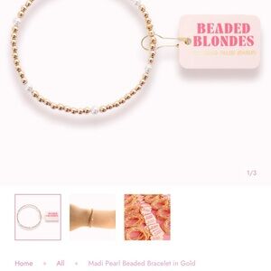 Beaded Blondes Gold Pearl Beaded Bracelet